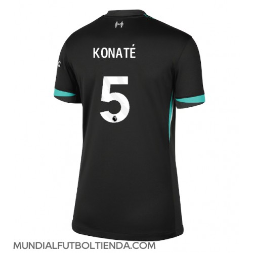 Camiseta Liverpool Ibrahima Konate #5 Segunda Equipación Replica 2024-25 para mujer mangas cortas